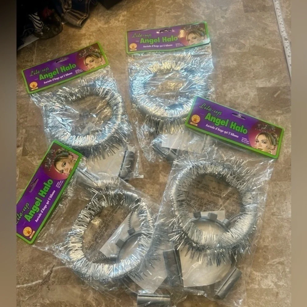 NWT Light-Up Angel Halo Silver - Lot of 4 - Party - Dress Up - Costume